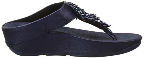 FitFlop Rumba Toe-Thong, Sandalias de Punta Descubierta para Mujer, Azul (Midnight Navy 399), 39 EU