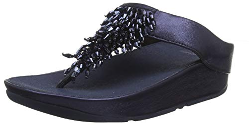 FitFlop Rumba Toe-Thong, Sandalias de Punta Descubierta para Mujer, Azul (Midnight Navy 399), 39 EU