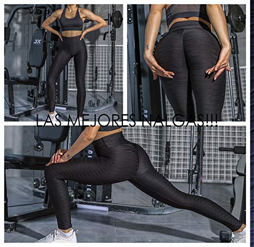 FITTOO Mallas Leggings Mujer Pantalones Deportivos oga Alta Cintura Elásticos Transpirables Negro XL