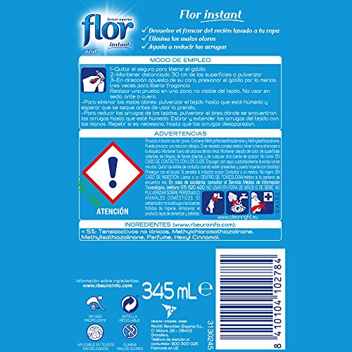 Flor Instant - Perfumador para la ropa, aroma azul - 345 ml