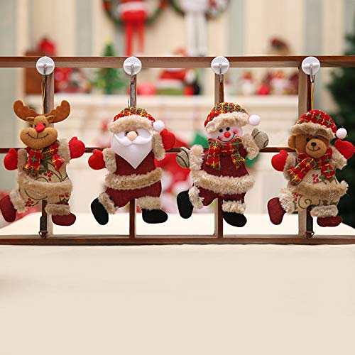 Flysee 8Piezas Adornos árbol Navidad Colgantes Muñecos Papá Noel Ornamentos de Navidad Decoración Fiesta Regalo Adornos Navideños Manualidades