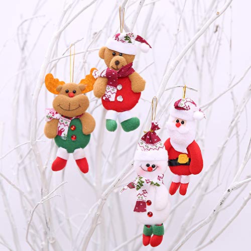 Flysee 8Piezas Adornos árbol Navidad Colgantes Muñecos Papá Noel Ornamentos de Navidad Decoración Fiesta Regalo Adornos Navideños Manualidades