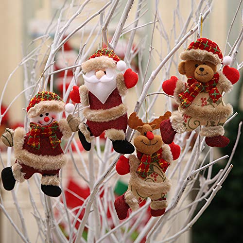 Flysee 8Piezas Adornos árbol Navidad Colgantes Muñecos Papá Noel Ornamentos de Navidad Decoración Fiesta Regalo Adornos Navideños Manualidades