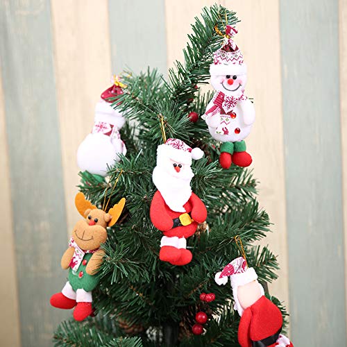 Flysee 8Piezas Adornos árbol Navidad Colgantes Muñecos Papá Noel Ornamentos de Navidad Decoración Fiesta Regalo Adornos Navideños Manualidades