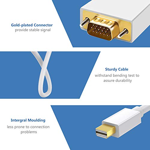 FOINNEX Adaptador Mini Displayport a VGA Cable 1,8m para HP Envy 14/17 Series Laptop