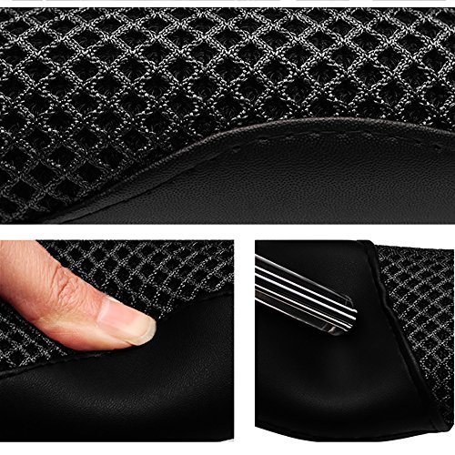 FREESOO Funda Volante Coche Cubierta de Volante Seda de Hielo Antideslizante Transpirable Suave Coche Universal Negro 37-38 cm Automóvil Adecuado para Todas las Estaciones