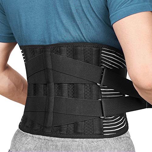 FREETOO Cinturón de Apoyo Lumbar, Cinturón de Presión Ajustable de Doble Capa, Ligero y Transpirable Faja de Espalda para la Protección en el Trabajo, Dolor de Espalda(Actualizar L/XL)