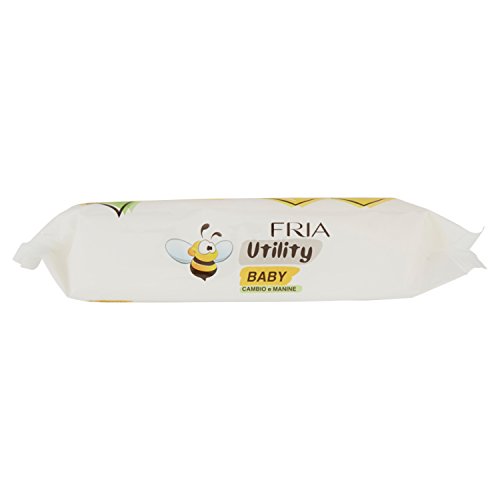 Fria Utility Baby Toallitas suaves con Aloe Vera y extracto de miel para cambiar pañales y higiene de manos, 72 toallitas por paquete