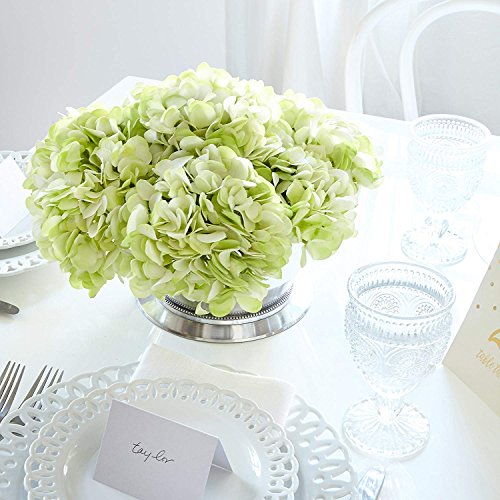 Frmarche Flores Artificiales Flores de Seda Hortensias Ramos para Boda Hogar Fiesta Decoración 2PCS (Verde)