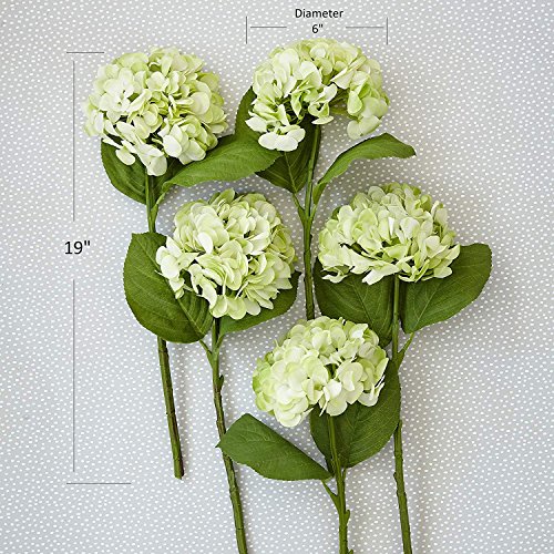 Frmarche Flores Artificiales Flores de Seda Hortensias Ramos para Boda Hogar Fiesta Decoración 2PCS (Verde)