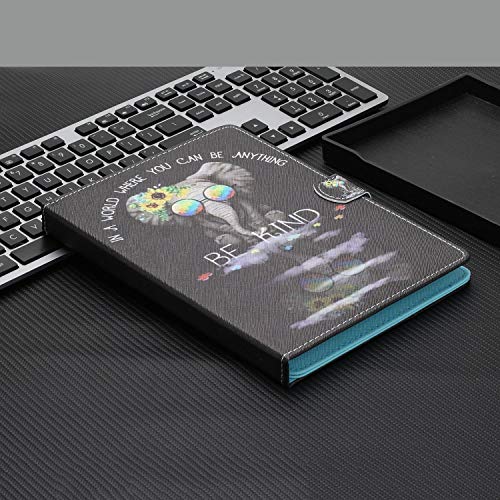 Funda Tablet para Universale 7 Pulgadas Tablet Carcasa con Soporte Función Diseño PU Cuero Protección Wallet Case Cuero con Auto-Sueño/Estela Ranura Cover para 7 Pulgadas Tablet ,Gafas de elefante