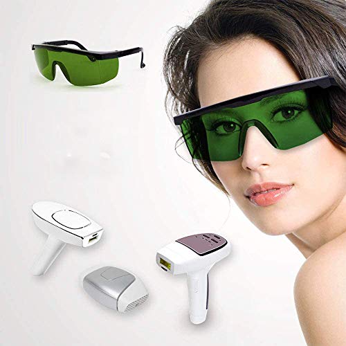 Gafas de Protección Gafas Protectoras para Depilación HPL/IPL Gafas para Dispositivo de Depilación HPL/IPL Sistema de Depilación Permanente Gafas para Cuerpo Cara y Zona Bikini(Verde oscuro)