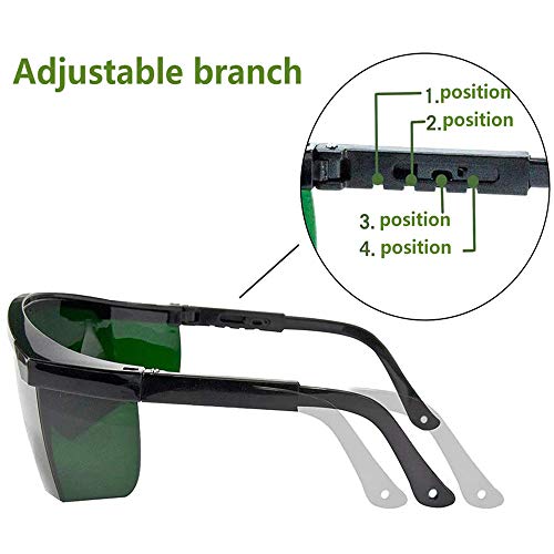 Gafas de Protección Gafas Protectoras para Depilación HPL/IPL Gafas para Dispositivo de Depilación HPL/IPL Sistema de Depilación Permanente Gafas para Cuerpo Cara y Zona Bikini(Verde oscuro)