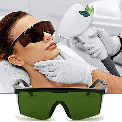 Gafas de Protección Gafas Protectoras para Depilación HPL/IPL Gafas para Dispositivo de Depilación HPL/IPL Sistema de Depilación Permanente Gafas para Cuerpo Cara y Zona Bikini(Verde oscuro)