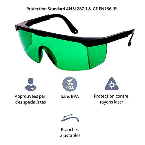 Gafas de protección láser IPL, gafas para equipo de belleza, verde