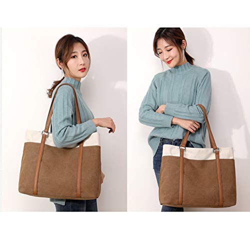 GAOHONGMEI Bolso de lona Bolso de hombro para mujer, estilo vintage Hobo Top Handle Compras Crossbody Bolso Casual Playa Multifunción Bolsas para señoras Mujer-03#