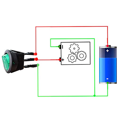 Gebildet 8pcs 12V/10A Pre Cableado Interruptor Basculante Redondo LED,3 Pin 2 Posición ON/Off SPST,Snap-In Interruptor de Palanca para Coche Motocicleta Bote Marina(Rojo/Verde/Azul/Amarillo)