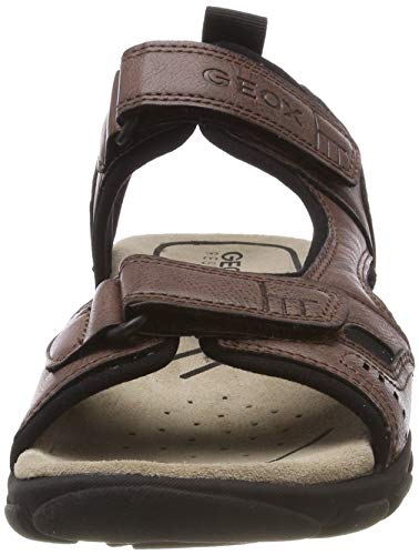 Geox UOMO Sandal Strada A, Sandalias con Punta Abierta para Hombre, Brown (Coffee C6009), 41 EU