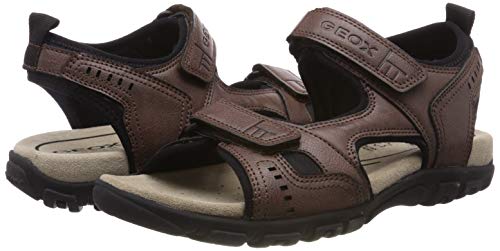 Geox UOMO Sandal Strada A, Sandalias con Punta Abierta para Hombre, Brown (Coffee C6009), 41 EU