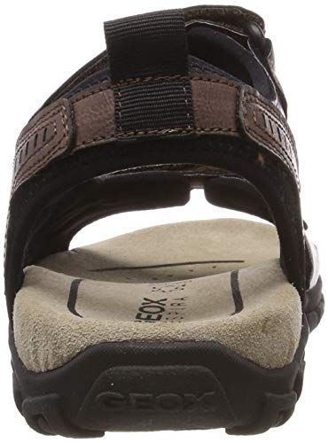 Geox UOMO Sandal Strada A, Sandalias con Punta Abierta para Hombre, Brown (Coffee C6009), 41 EU