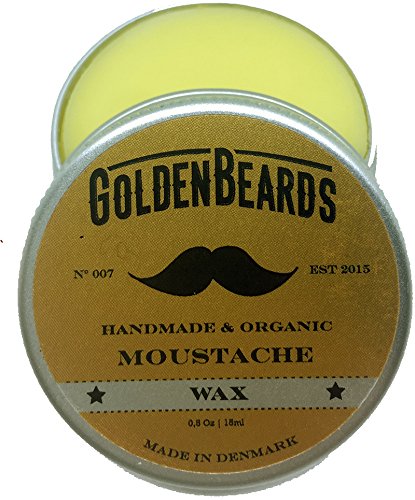 Golden Beards Cera Para Bigote Orgánica y 100x100 Natural – 15 Mililitros Moldea Tu Bigote Con Nuestra Cera Soft/Medium Para Obtener unos Resultados Sorprendentes 15 ml