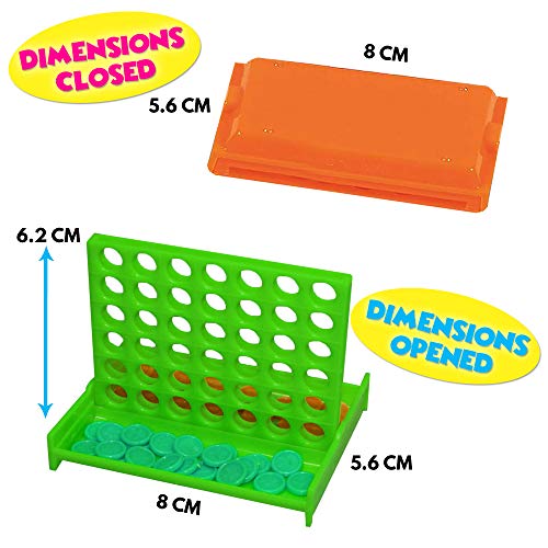 Granel Mini Juegos de Mesa Conecta 4 en una fila - 24 piezas Por Paquete - 4 colores diferentes – Ideales Para Niños Fiestas Cumpleaños, Premios de la clase - Regalos juguetes relleno bolsas