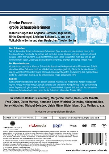 Großes Berliner Theater, Vol. 4: Hommage an starke Frauen - große Schauspielerinnen - Drei Schwestern - Der Menschenhasser - Egmont (DDR TV-Archiv) [Alemania] [DVD]