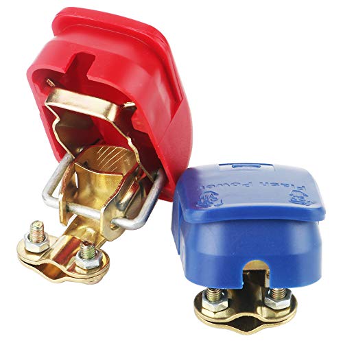 GTIWUNG 1Pair Liberación Rápida Bornes de Batería, Abrazaderas de los Terminales de la Batería, Coche Conector de Bateria de Liberacion Rapida, Conector Batería de Liberación de Fast