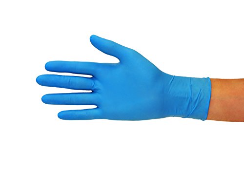 Guantes de nitrilo transparente Guantes libres de látex sin polvo Limpieza Guantes sanitarios para la cocina Cocina Limpieza Limpieza Seguridad Manejo de alimentos, 200 pcs caja (M, Azul)