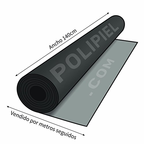 HAPPERS 1 Metro de Polipiel Especial Exterior para tapizar, Manualidades, Cojines o forrar Objetos. Venta de Polipiel por Metros. Diseño Náutica Color Negro Ancho 140cm