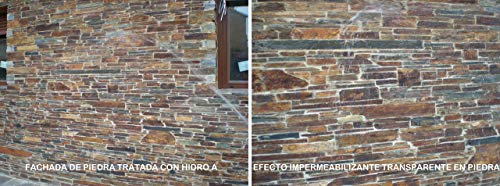 HIDRO A de Tecno Prodist - 4 Litros - Impermeabilizante Transparente al agua, Hidrofugante Incoloro para fachada, tejado, pared, muro, teja, ladrillo y piedra. (A Rodillo, brocha o pulverizador)