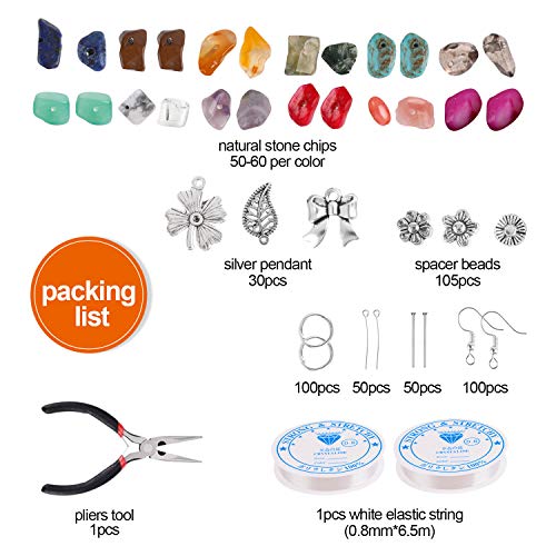 HIFOT manualidades adultos Kits abalorios para hacer bisutería pendientes collares pulseras set, Cuentas piedra Dijes Joyas DIY Joyería Bricolaje para Mujeres Niñas