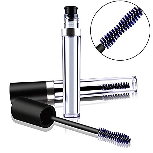 Hilai 10 ml de tubo de rímel pestañas vacío tubo Mascara envase con pestaña varita Pequeño Botella Vacía de Crecimiento Máscara de Pestañas Líquido Transparente (Negro) 1PC