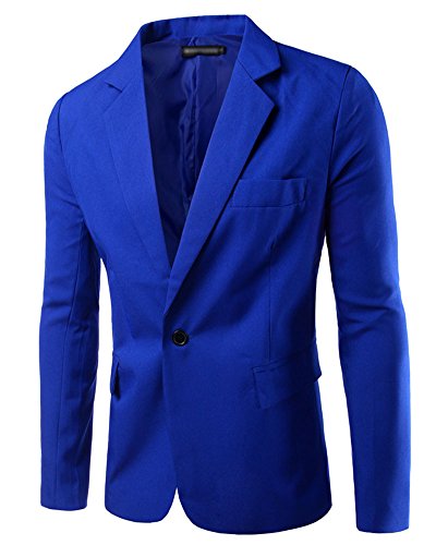 Hombre Chaqueta De Traje para Manga Larga Chaqueta Blazer Slim Fit Casual Abrigos Zafiro XL