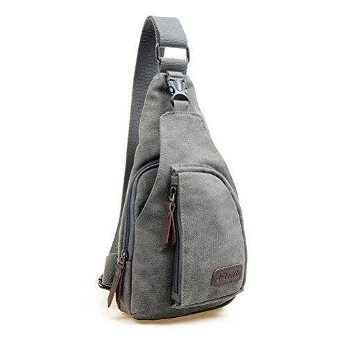 Hombres deportes LEORX wsmxdf bolso mochila bandolera desequilibrio - talla L (Gris)