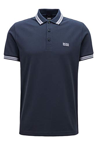 Hugo Boss Green Polo de arroz azul marina para hombre, Navy, Large