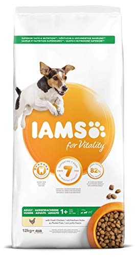 IAMS for Vitality Alimento para Perros Pequeños y Medianos Adultos con pollo fresco, 12 kg