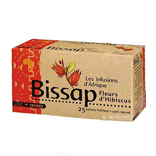 [ INFUSION 100% BISSAP ] Set de 2 cajas de infusión con Bissap | Flores de hibisco o Karkade | 100% natural | 2 x 25 sobres de 1.6g