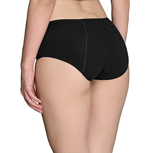 INNERSY Bragas Menstruales Absorbentes de Mujer para Período Algodón Pack de 3 (S-EU 38, 3 Negro)