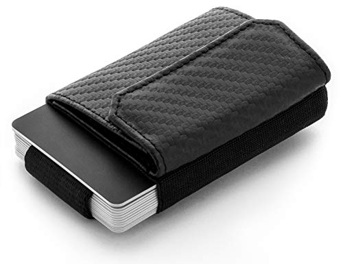 JAIMIE JACOBS Cartera Hombre Nano Boy Pocket Cartera Minimalista Slim Wallet Cartera Clip Cartera Pequeña Tarjetera Fina Pinza para Billetes Billetero para Hombres (Carbon)