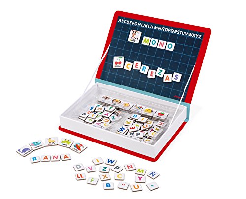 Janod- Alfabeto en español Juego Magnetibook, Color rojo (Juratoys J02714)