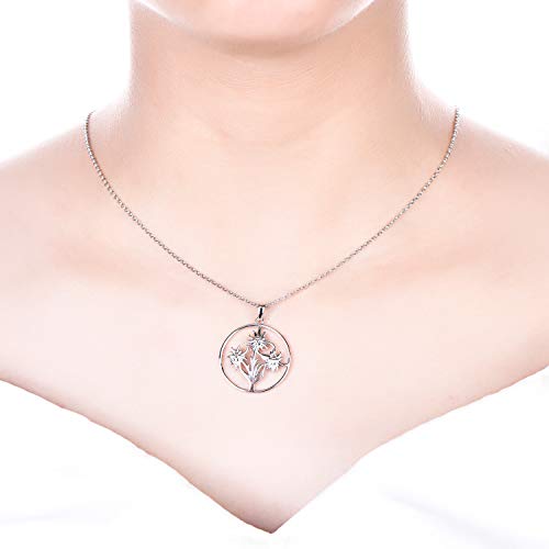 JO WISDOM Collar edelweiss Flor Plata de Ley 925 Mujer Joyas