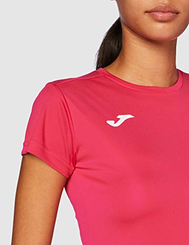 Joma Combi Woman M/C Camiseta Deportiva para Mujer de Manga Corta y Cuello Redondo, Rosa (Pink Fucsia)