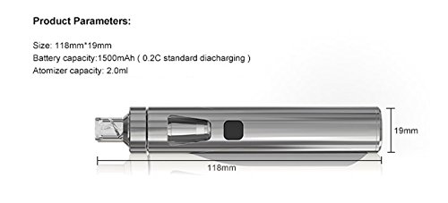 Joyetech eGo AIO (All-In-One) Kit de Inicio/E-Cigarette - Batería Recargable de 1500mAh, 2 ml "Cubis" A Prueba de Fugas Clearomizer Atomizador - Seguro Para Niños. (Plateado)