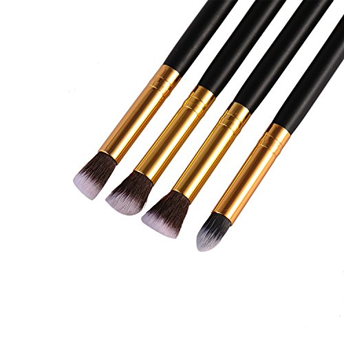 Juego de 4 brochas para sombras de ojos y base de maquillaje