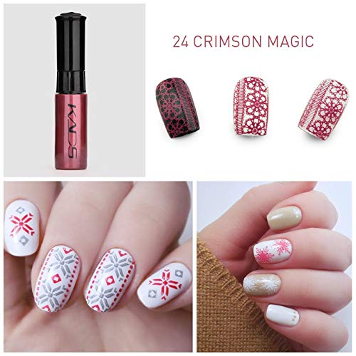 Juego de esmaltes de uñas de 4 colores Stamping polaco colorido metálico brillante Resplandecer pigmento para uñas uso dual pintura de detalle Diseño de uñas Herramienta de impresión de manicura