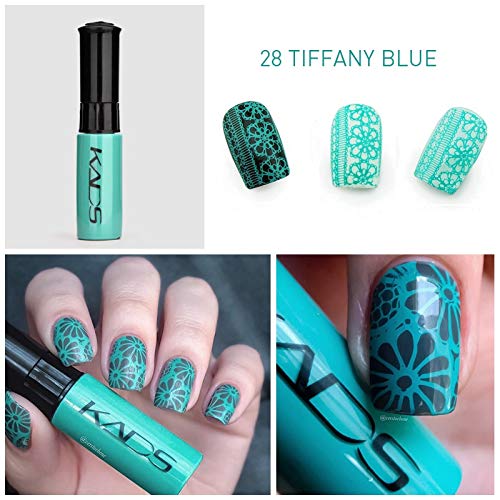 Juego de esmaltes de uñas de 4 colores Stamping polaco colorido metálico brillante Resplandecer pigmento para uñas uso dual pintura de detalle Diseño de uñas Herramienta de impresión de manicura