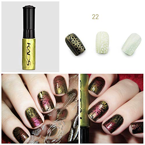 Juego de esmaltes de uñas de 4 colores Stamping polaco colorido metálico brillante Resplandecer pigmento para uñas uso dual pintura de detalle Diseño de uñas Herramienta de impresión de manicura