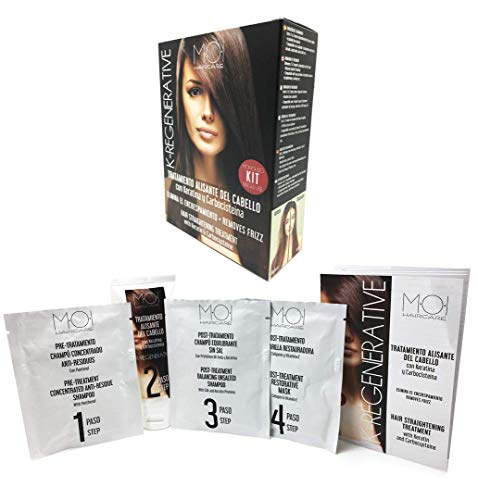 K-REGENERATIVE Tratamiento intensivo antiencrespamiento KIT Monouso con Keratina y Carbocisteína MOI HairCare