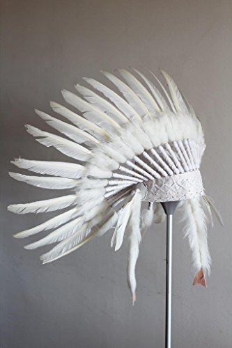 K06 De 5-8 años Niño/Niño: pluma blanca del cisne Tocado 21 pulgadas. 53,34 cm.